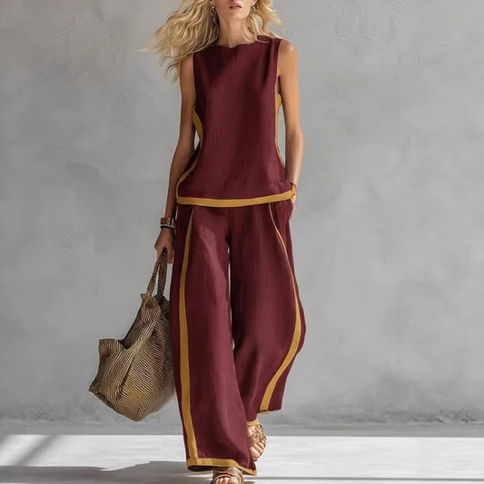 Casual Two-Piece Wide-Leg Set