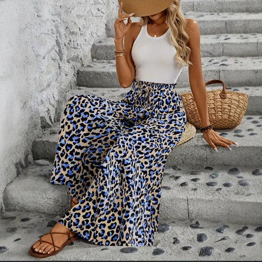 Leopard-print Wide-leg Pants