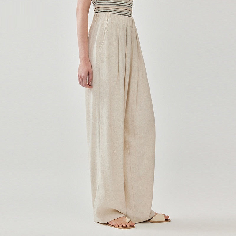 Cotton-Linen Wide-leg Pants
