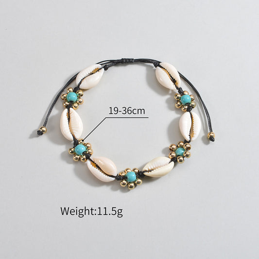 Seashell Rice Bead Anklet