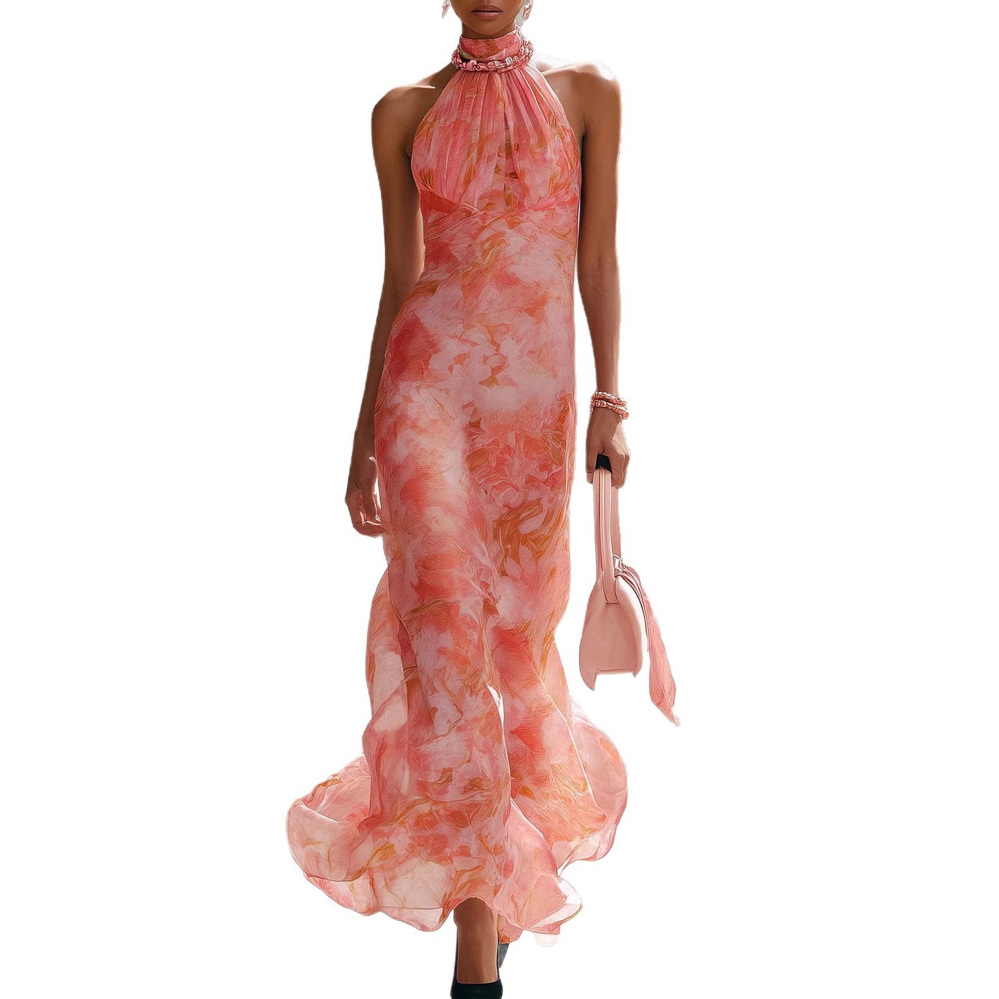 Sleeveless Printed Holiday Dress