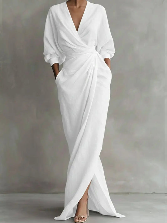 Polyester Slit Long Dress