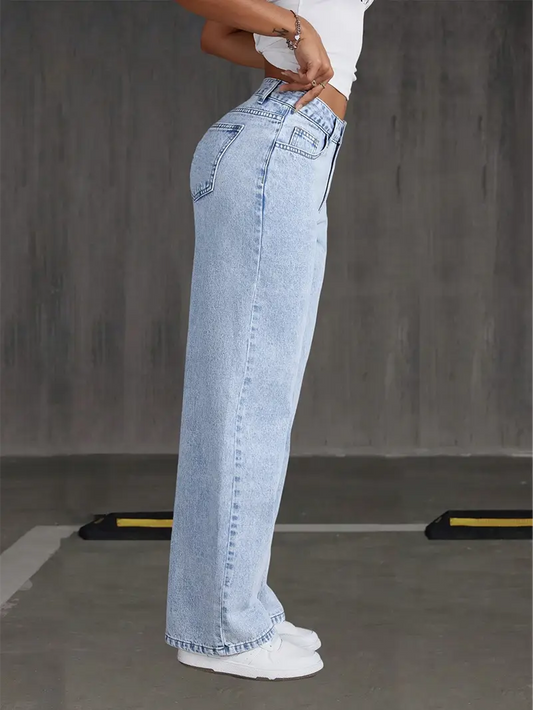 High-Waisted Wide Leg Jeans