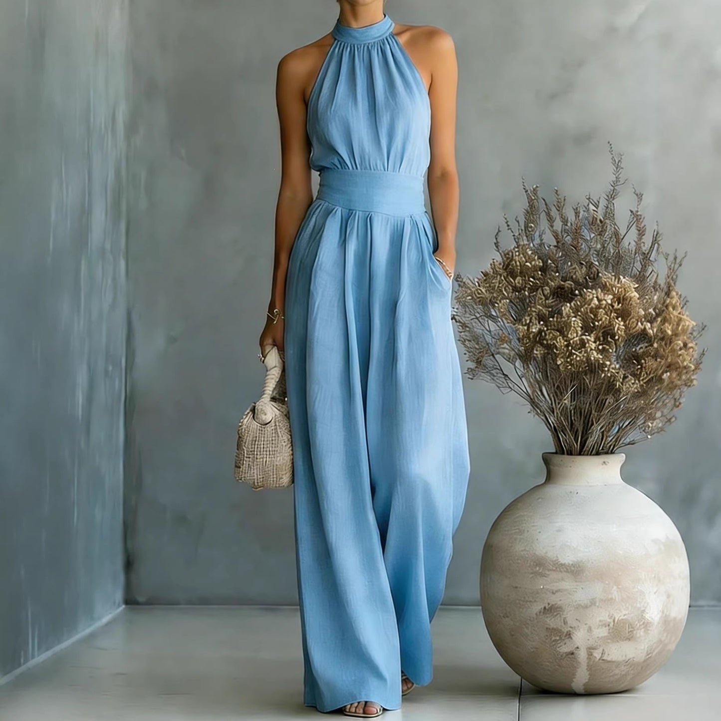 Sleeveless Halter Jumpsuit