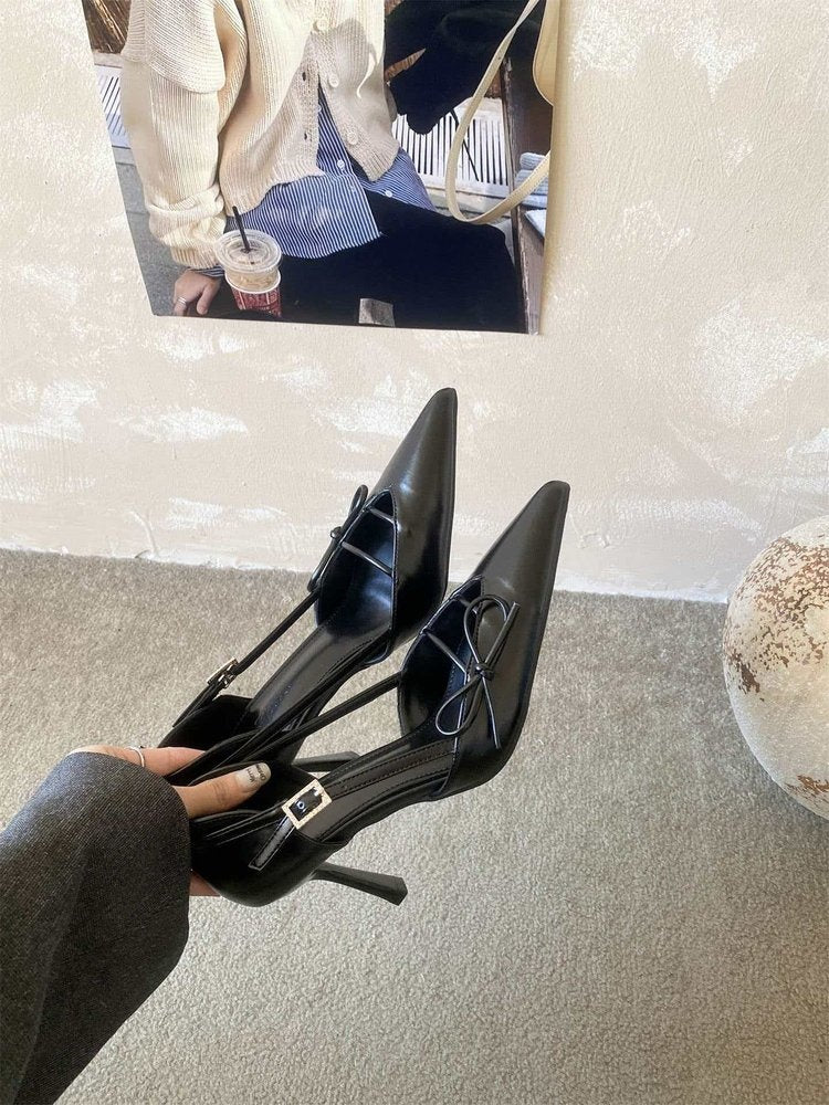 Women's Black Pointed Toe Stiletto Pumps