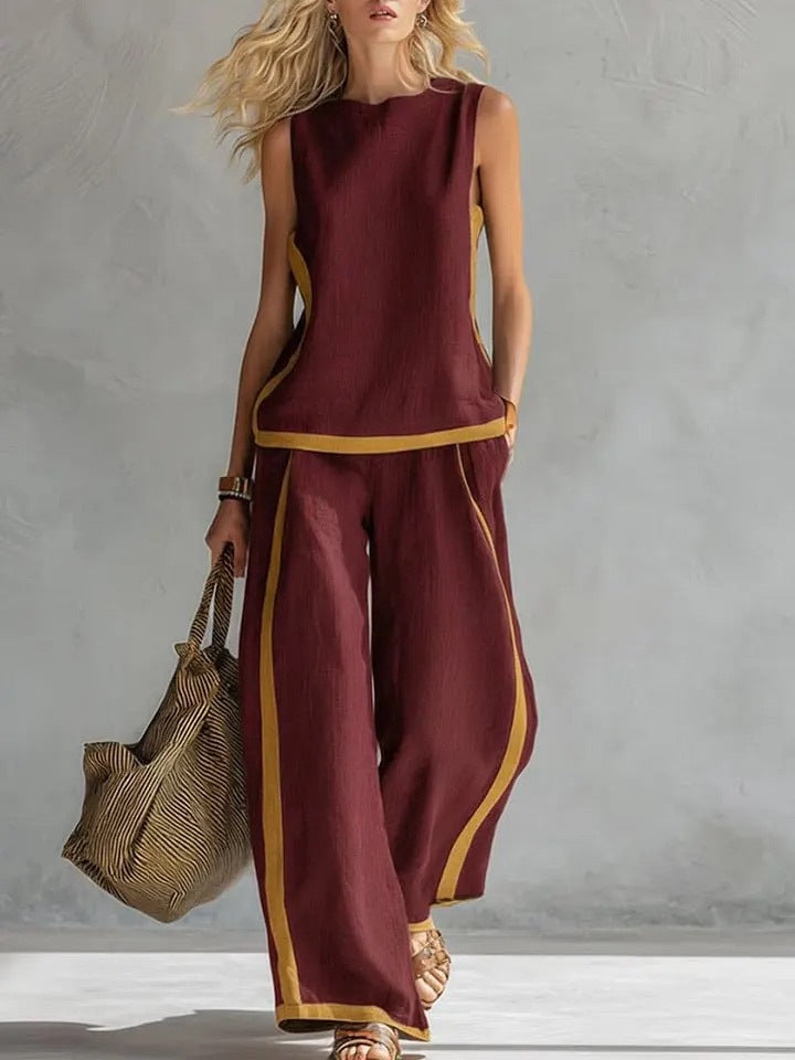 Casual Two-Piece Wide-Leg Set