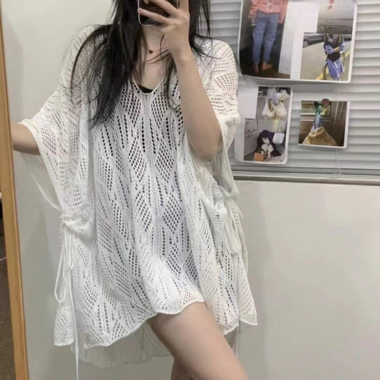 Hollow-Out Knit Sweater
