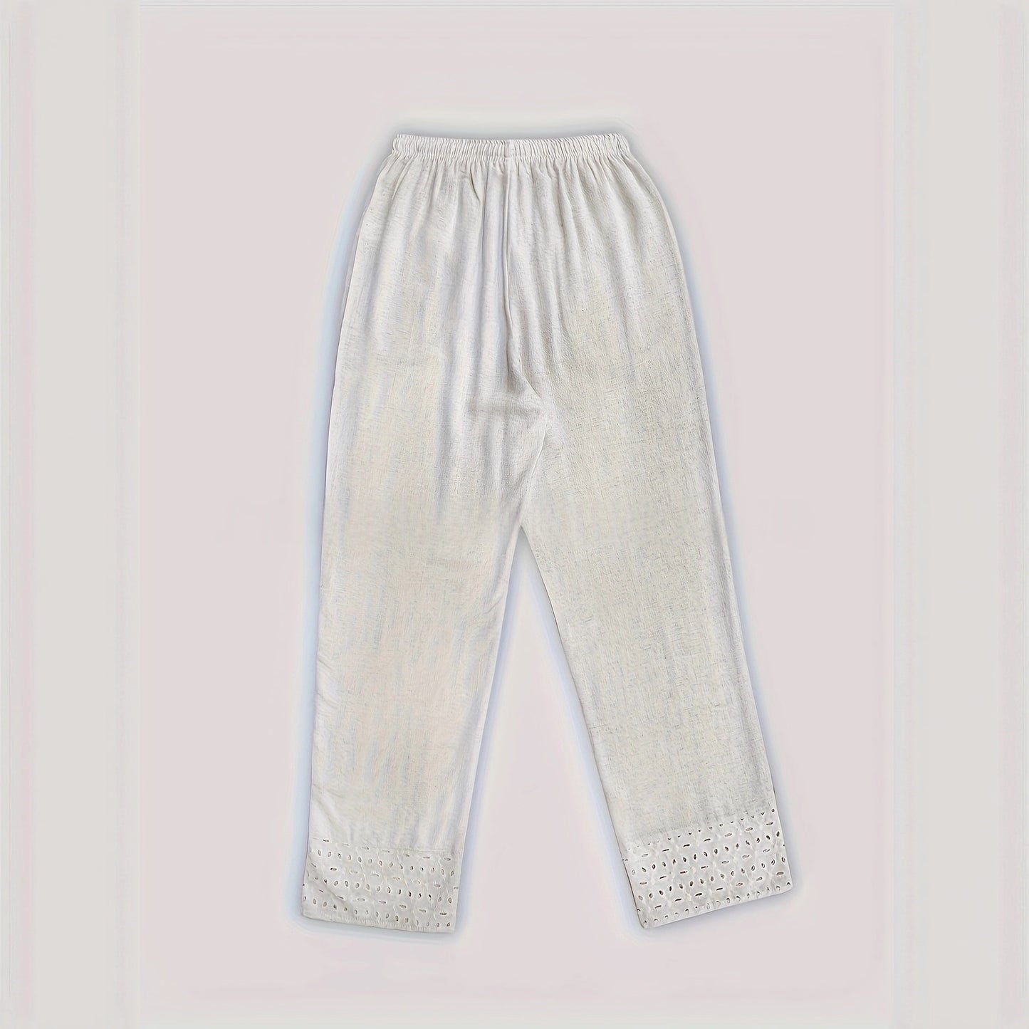 Embroidered Lace Cropped Pants