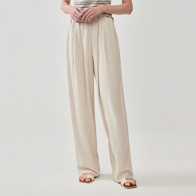 Cotton-Linen Wide-leg Pants