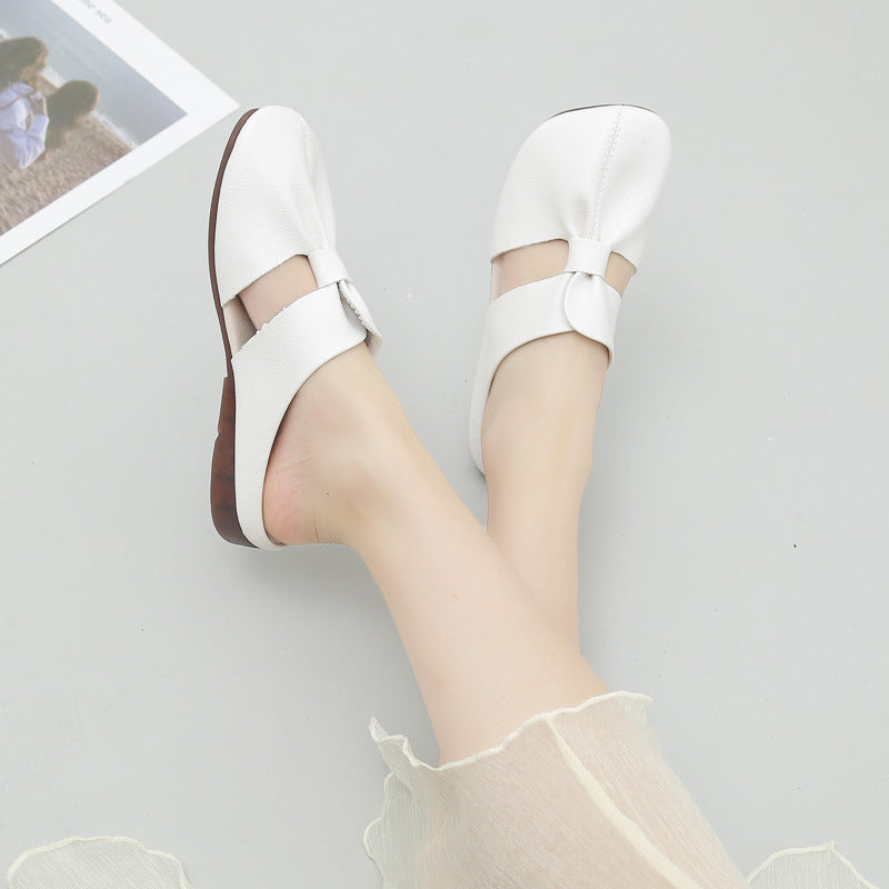 Flat-Soled Lazy Casual Closed-Toe Half Slippers
