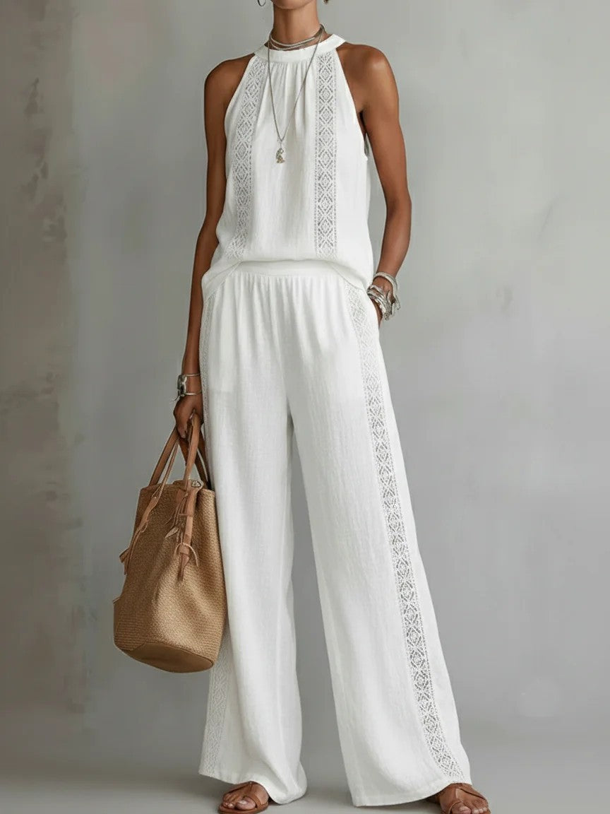 Womens Backless Sleeveless Top & Pants Set