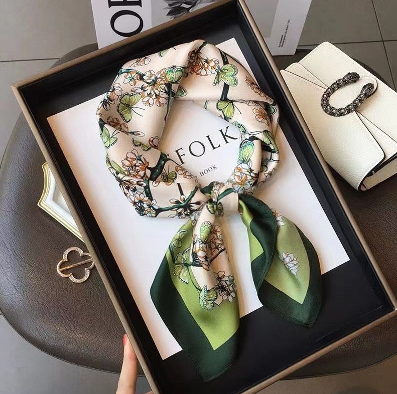 Pattern Square Silk Scarf