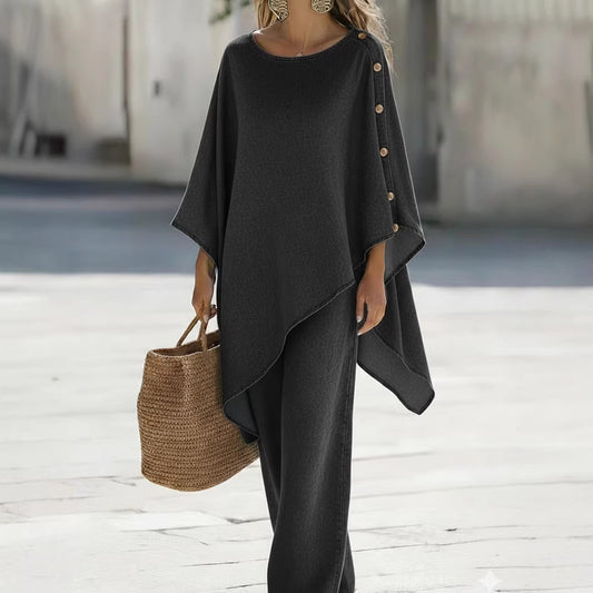 Womens Solid Loose Top & Pants Set