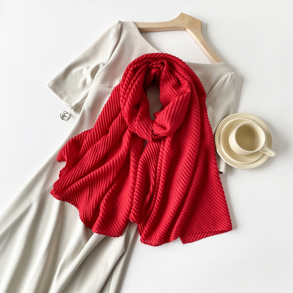 Womens Cotton-Linen Blend Scarf