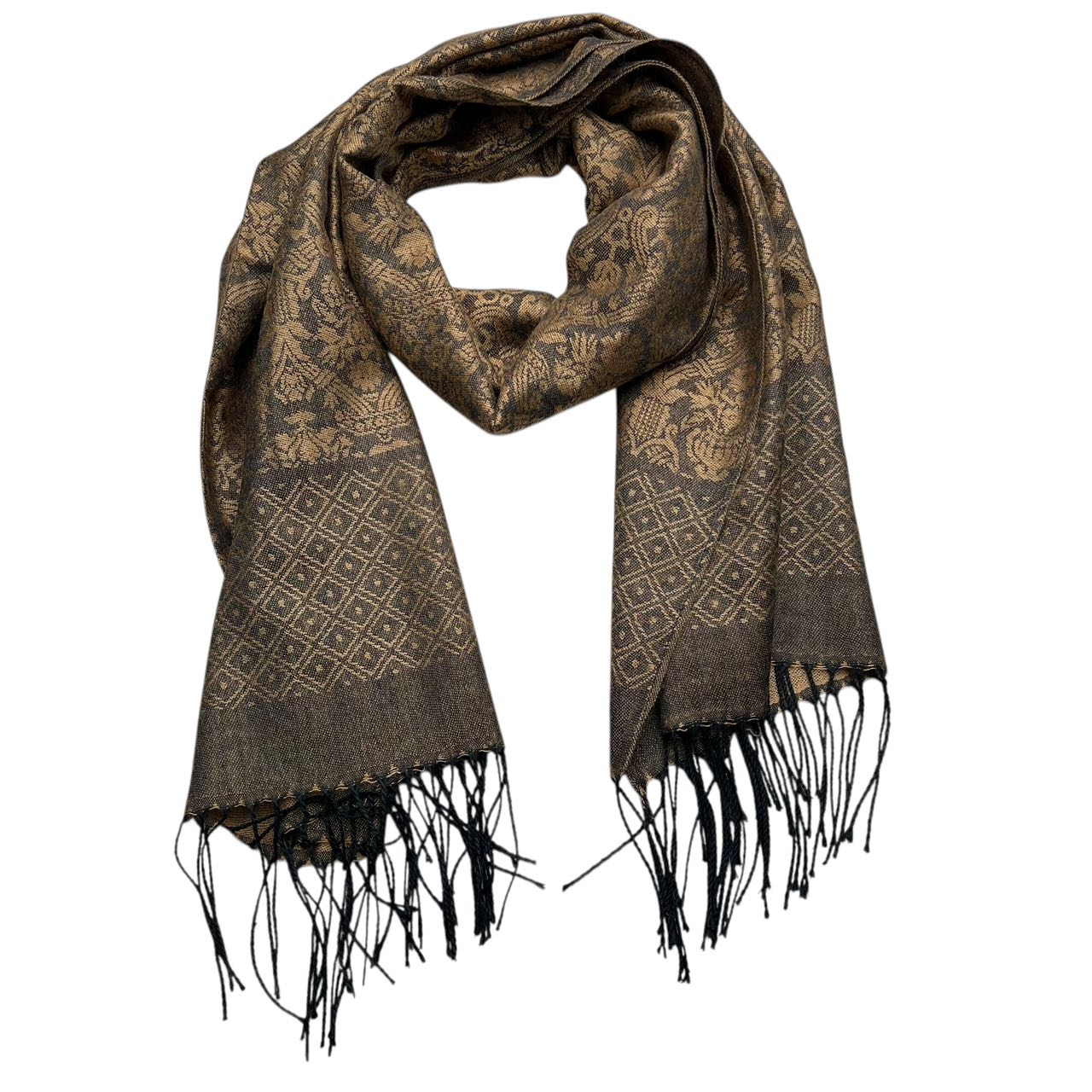 Camel Tweed Look Scarf