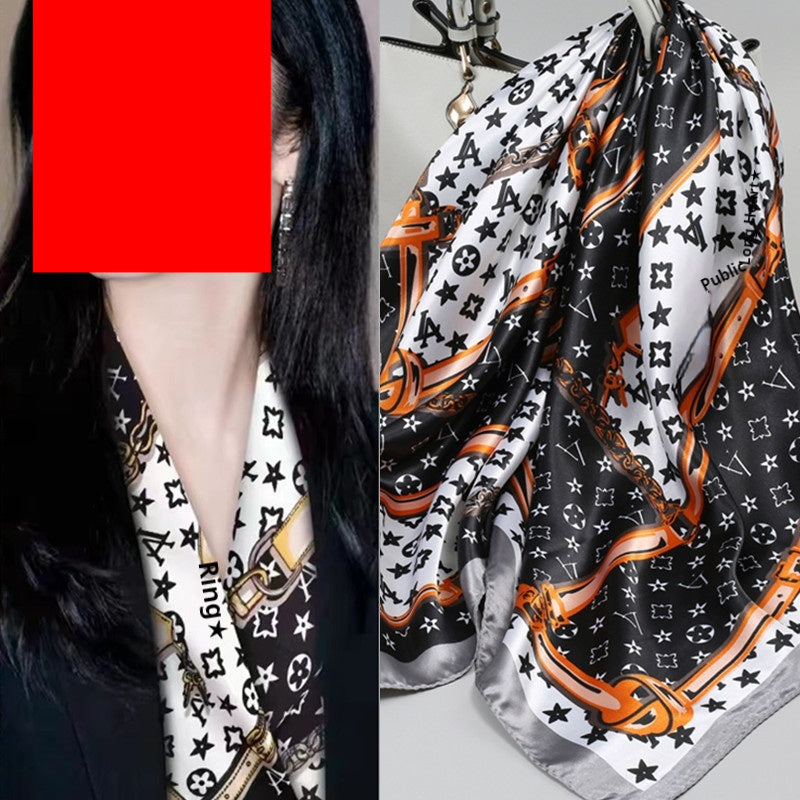 Floral Satin Square Scarf