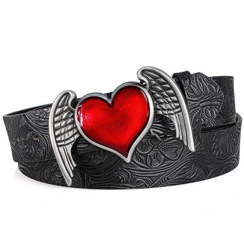 Retro Heart Leather Belt