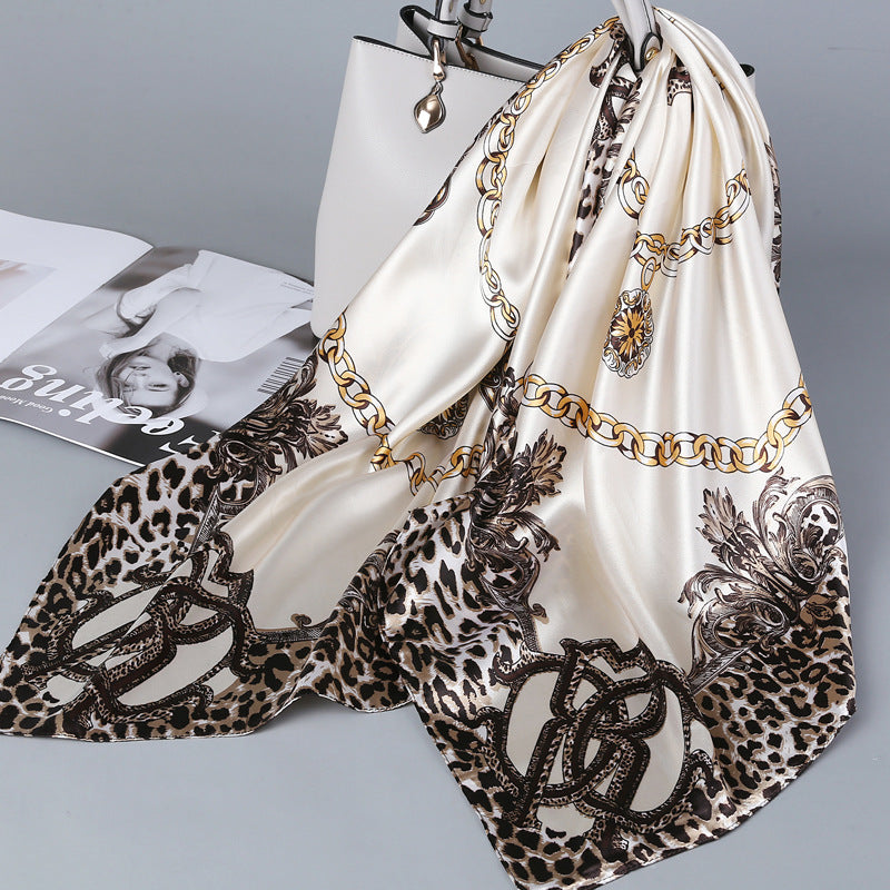 Floral Satin Square Scarf