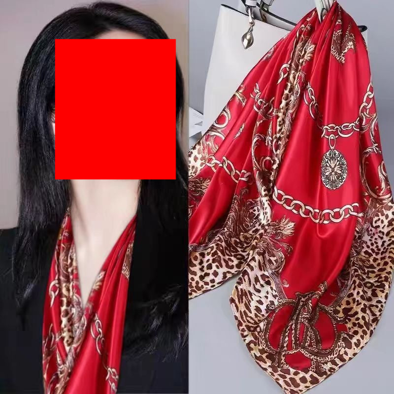 Floral Satin Square Scarf