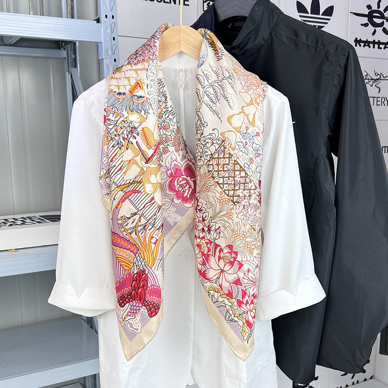 Flower Garden Silk Square Scarf