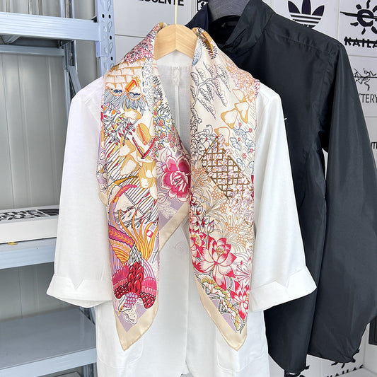 Flower Garden Silk Square Scarf