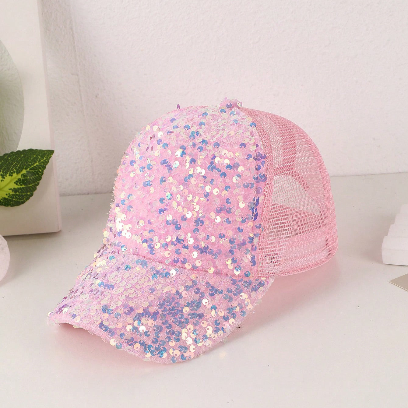 Sequin Mesh Baseball Cap