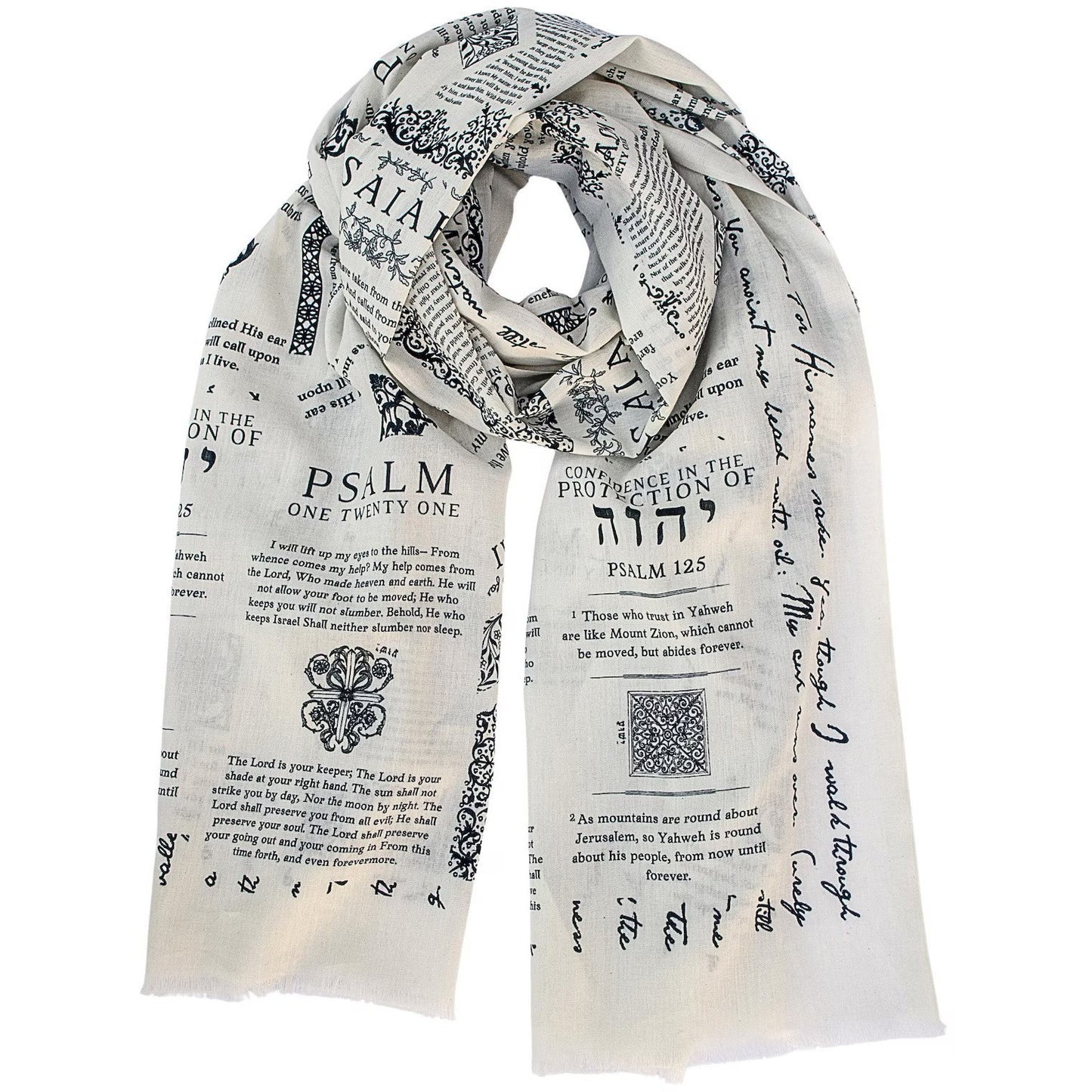 Printed Letter Long Scarf