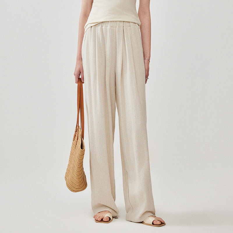Cotton-Linen Wide-leg Pants