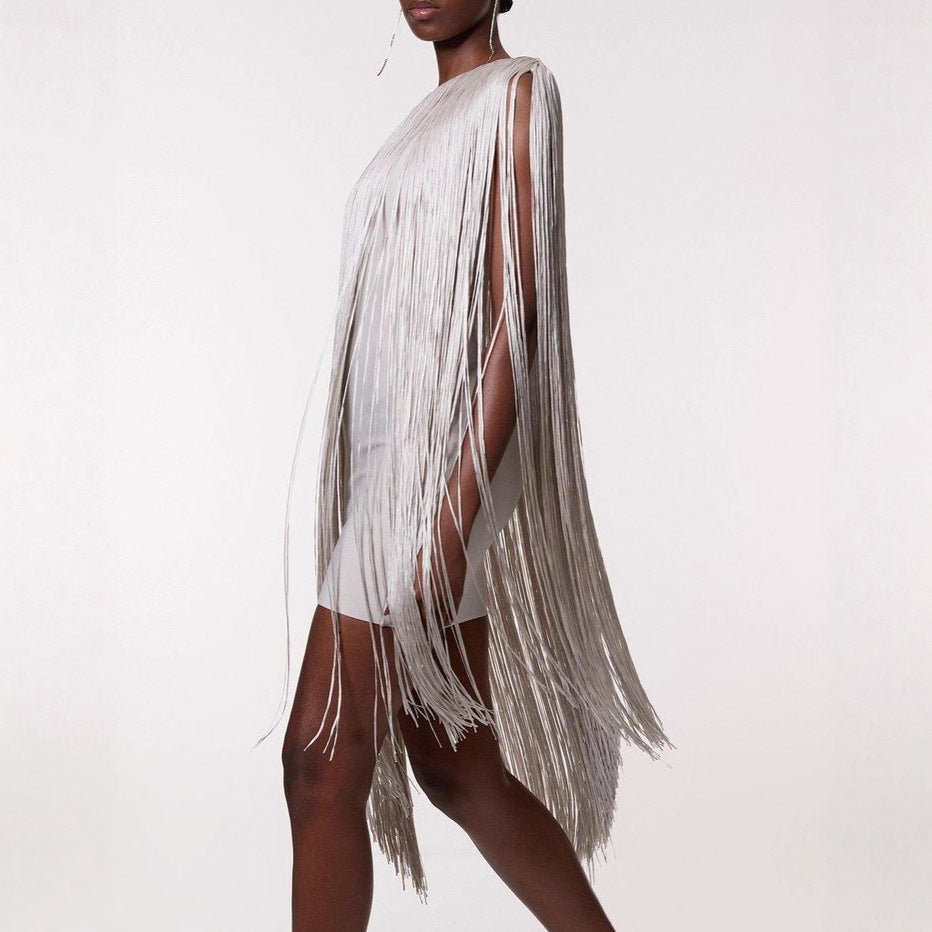 Sleek Tassel Skirt Party Dress