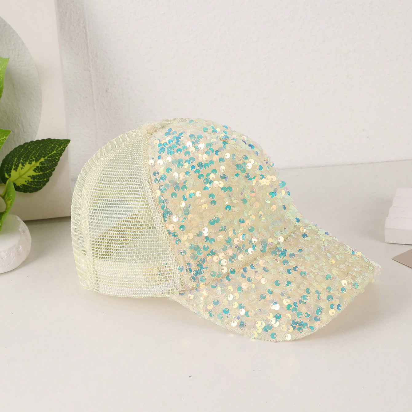 Sequin Mesh Baseball Cap