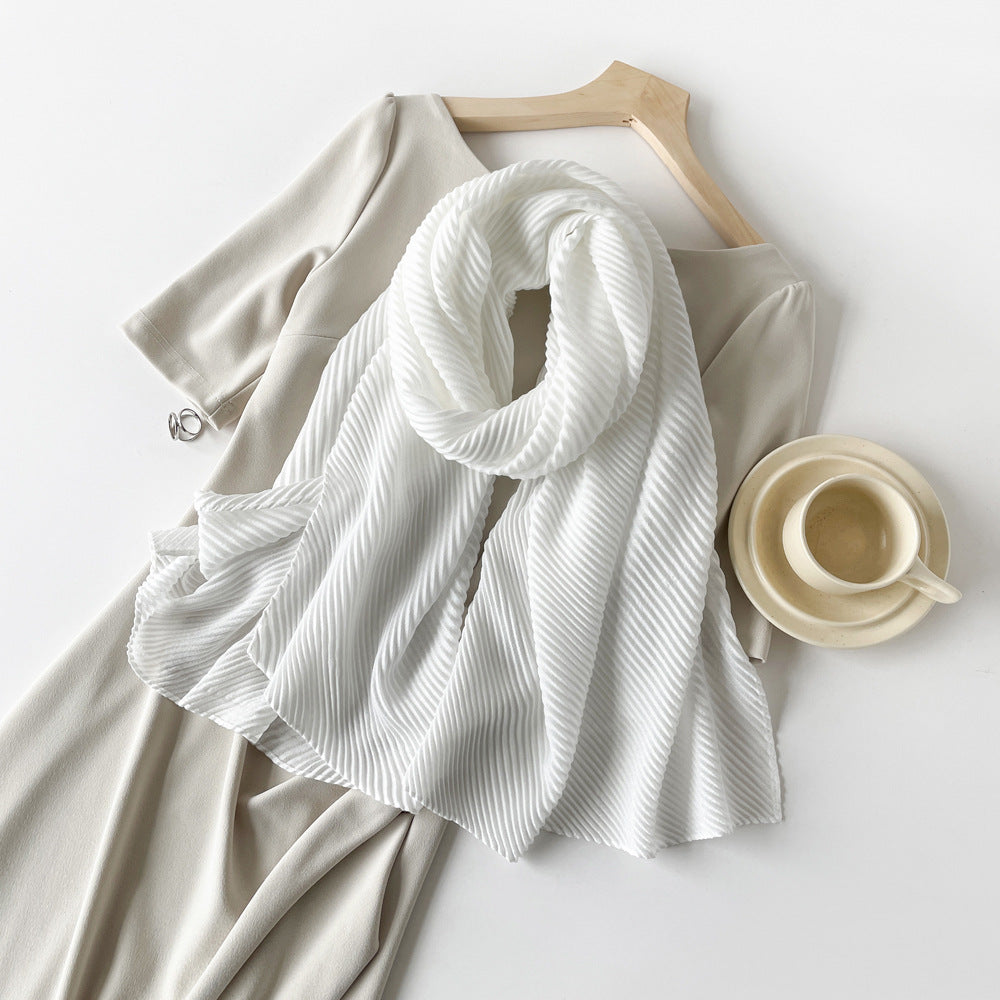 Womens Cotton-Linen Blend Scarf