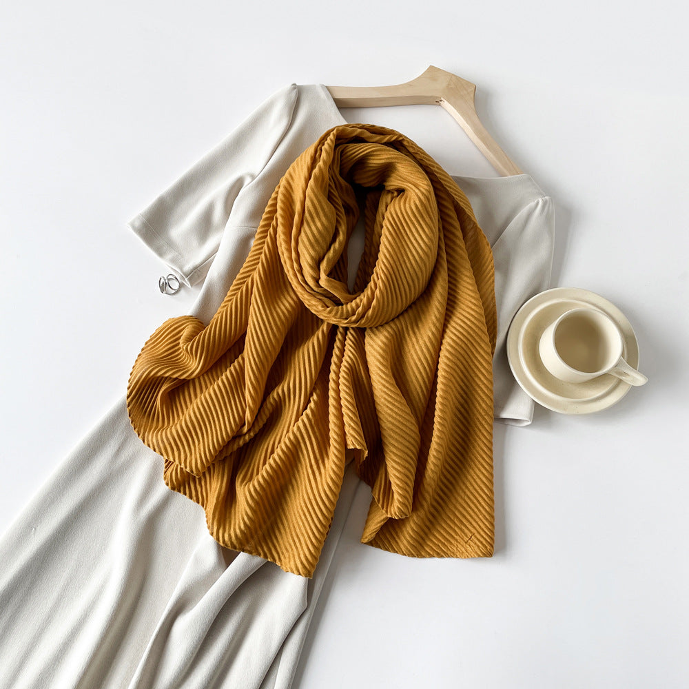 Womens Cotton-Linen Blend Scarf