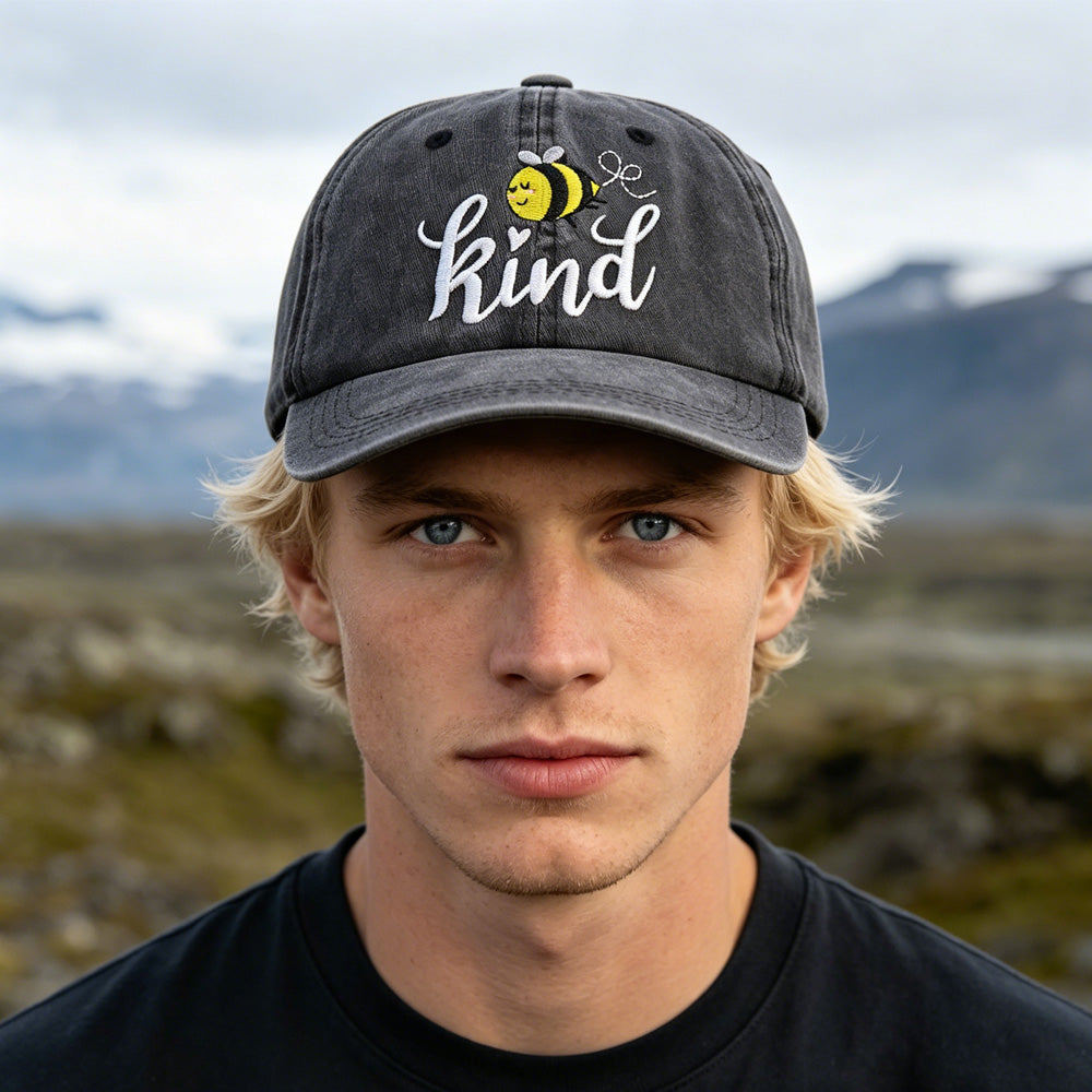 2pcs Bee Kind Embroidered Baseball Cap