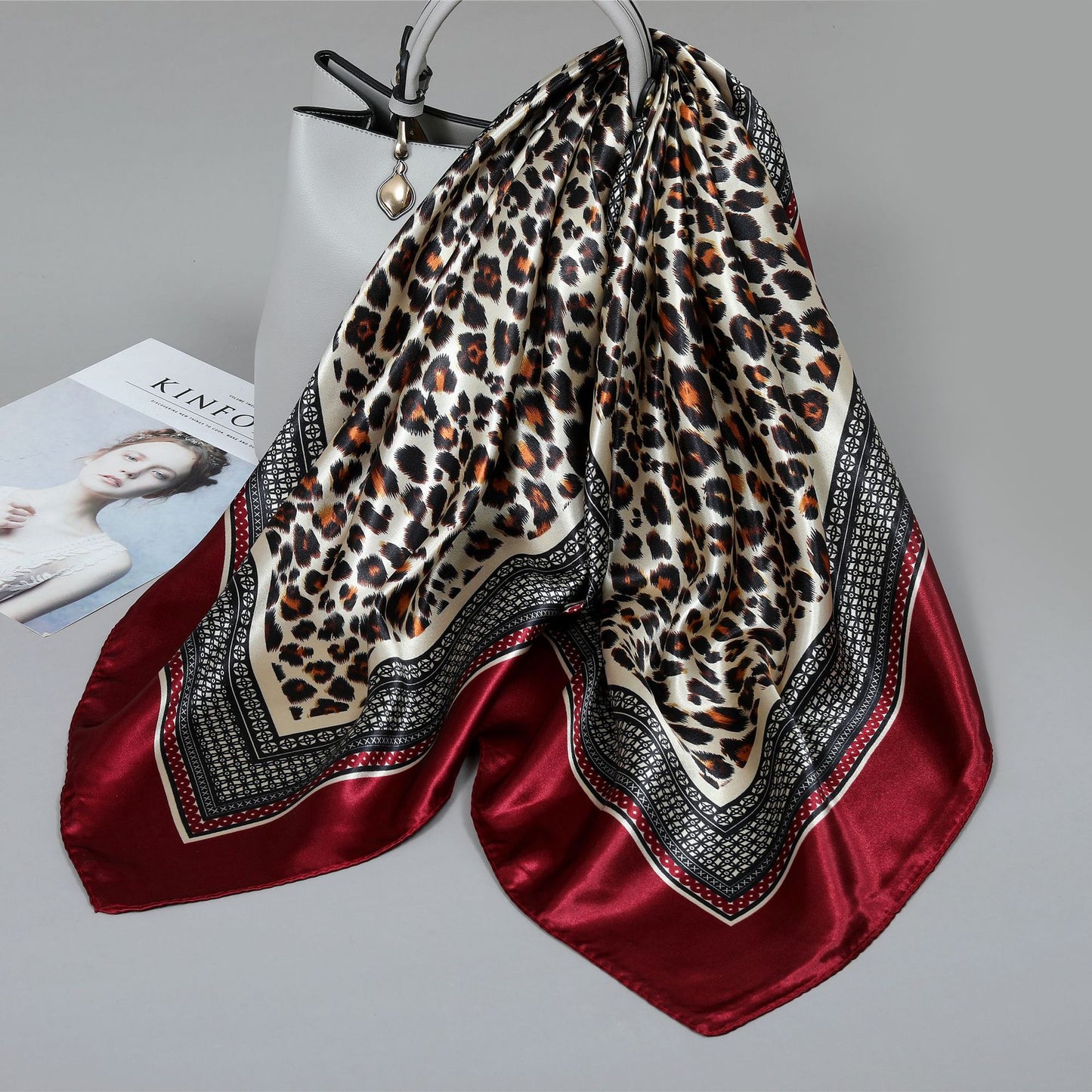 Floral Satin Square Scarf