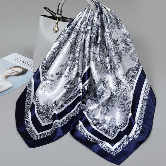 Floral Satin Square Scarf
