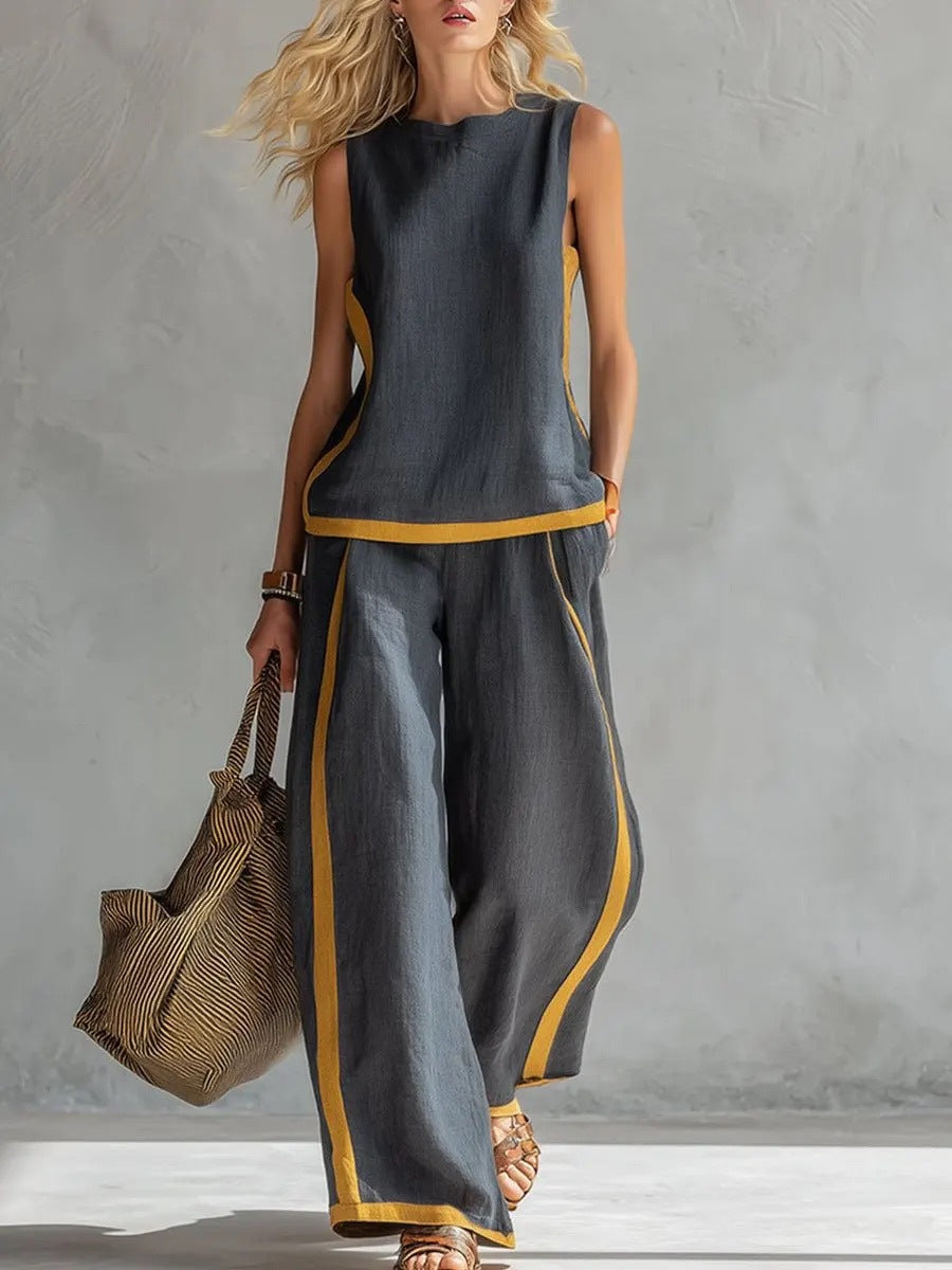 Casual Two-Piece Wide-Leg Set