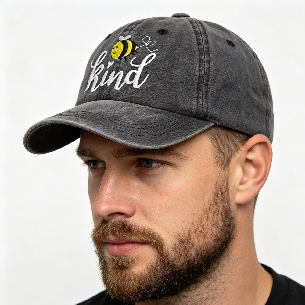 2pcs Bee Kind Embroidered Baseball Cap