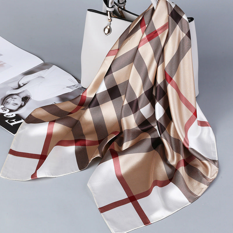 Floral Satin Square Scarf