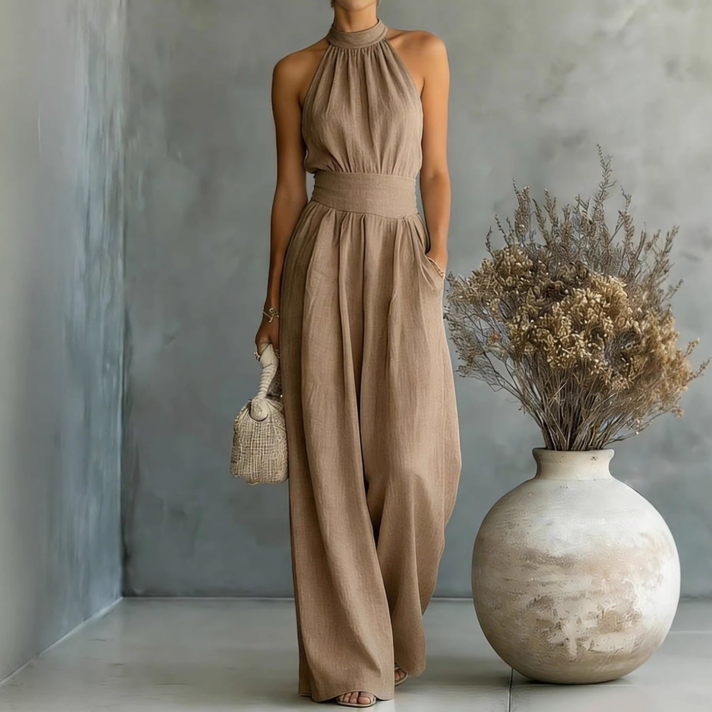 Sleeveless Halter Jumpsuit