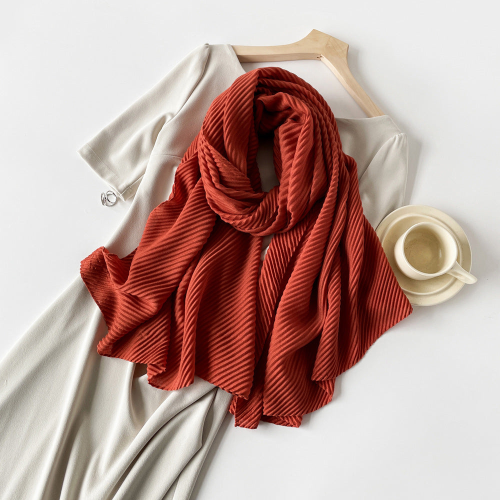 Womens Cotton-Linen Blend Scarf