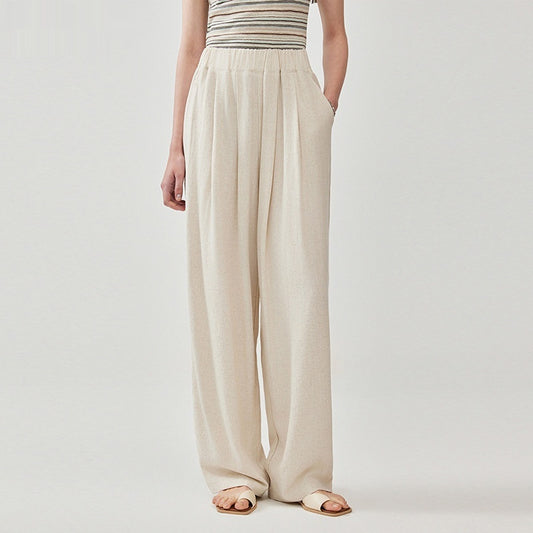 Cotton-Linen Wide-leg Pants