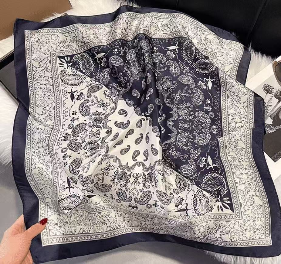 Pattern Square Silk Scarf