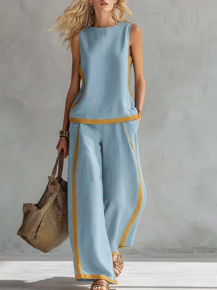 Casual Two-Piece Wide-Leg Set