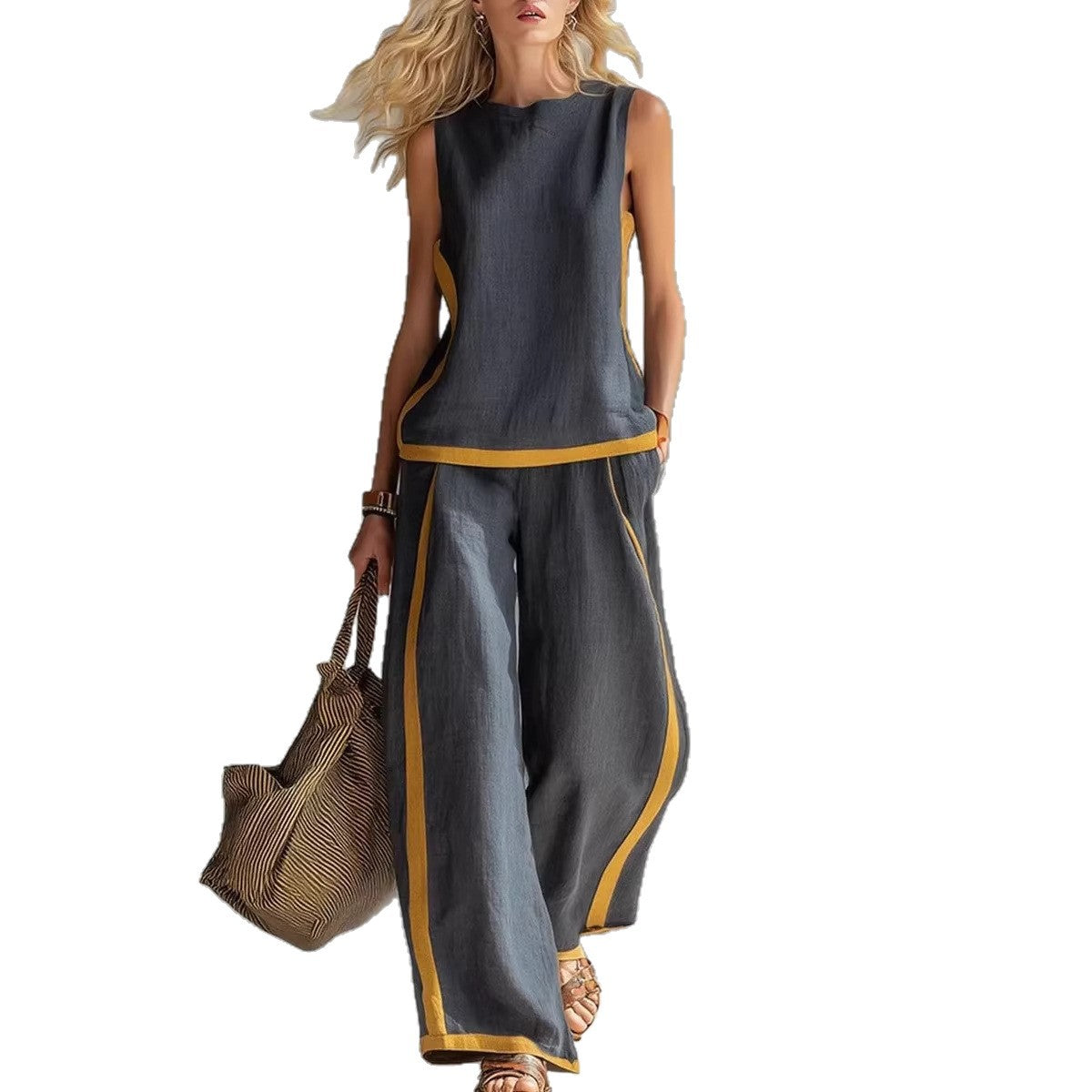 Casual Two-Piece Wide-Leg Set