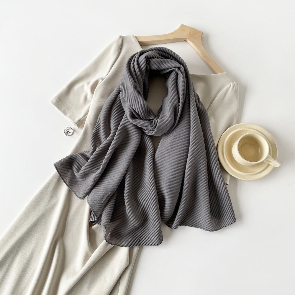 Womens Cotton-Linen Blend Scarf