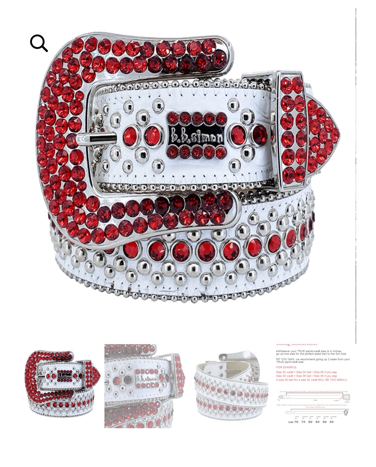 Rhinestone Leather Belt