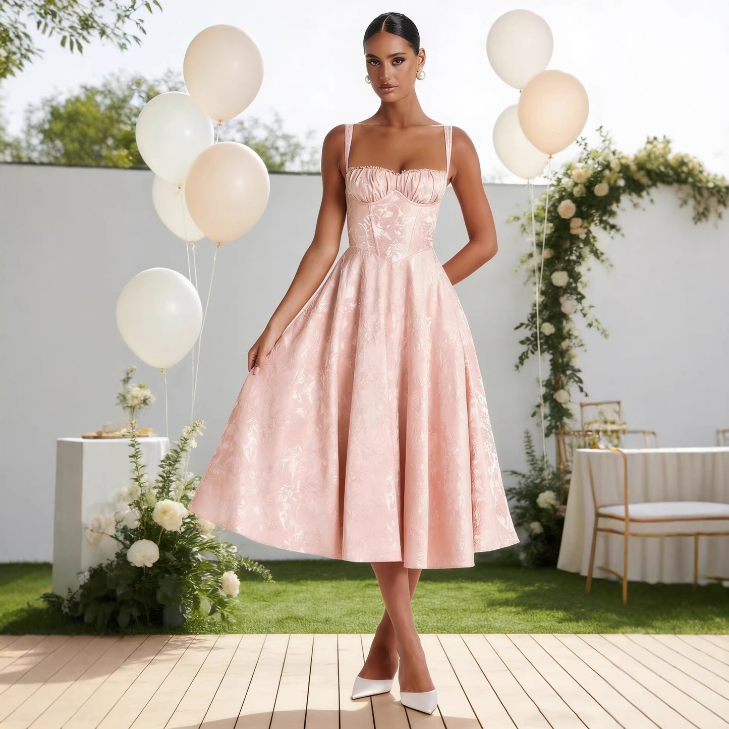 Strap Back Backless Dress