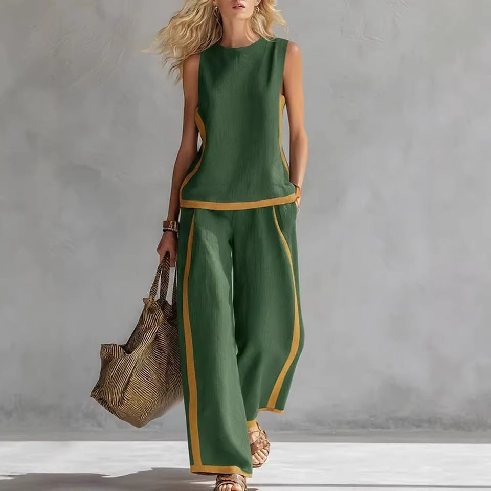 Casual Two-Piece Wide-Leg Set