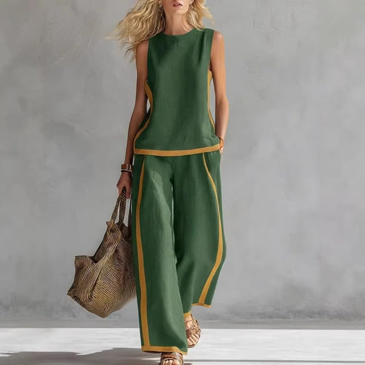 Casual Two-Piece Wide-Leg Set