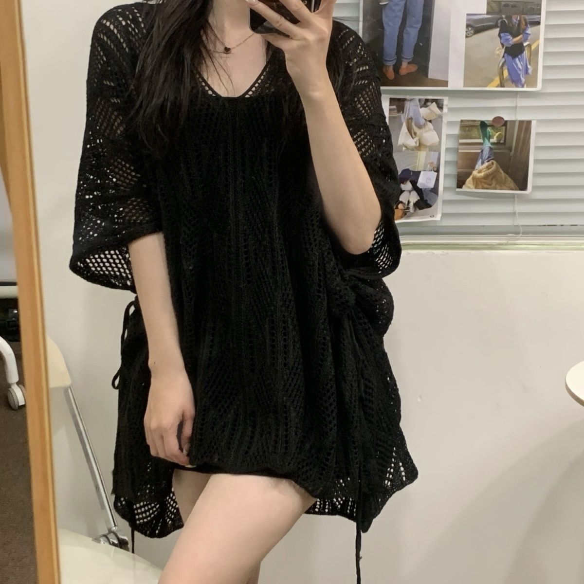 Hollow-Out Knit Sweater